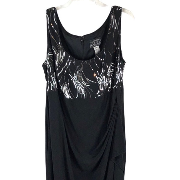 Alex Evenings Plus Size Black Sequin Dress Set - Picture 5 of 11